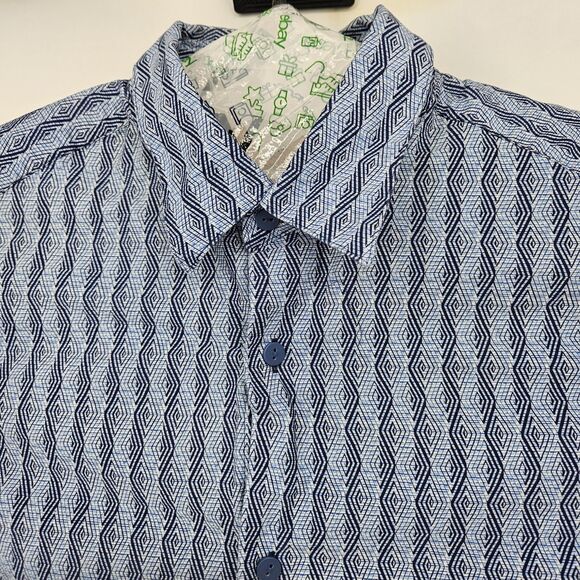 Jhane Barnes Shirt Mens Large Frequency Geometric Abstract Button‎ Down Casual - Picture 2 of 11